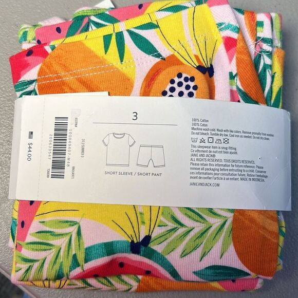 Janie and Jack 100049407 Good Night Short Pajama in Tropical Fruit size 3 NWT - Picture 9 of 9
